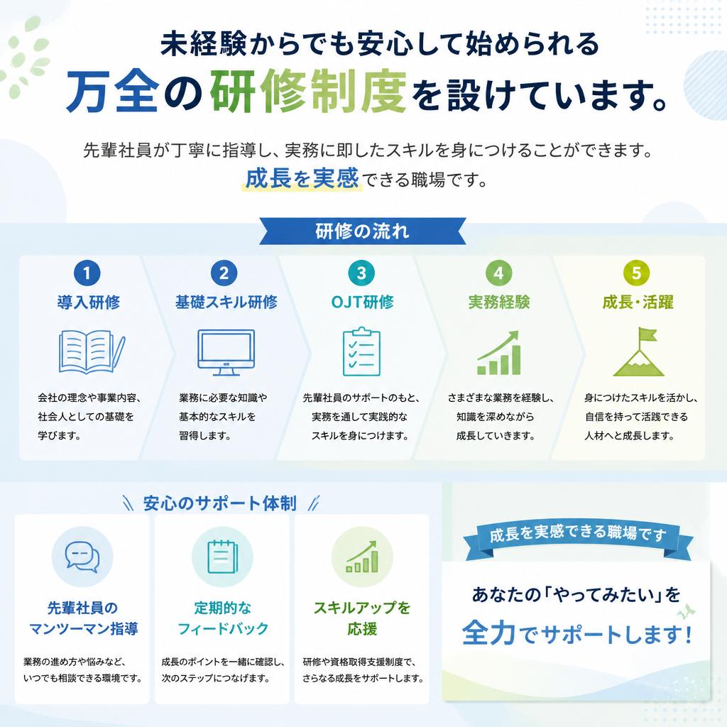 未経験者も安心のサポート体制