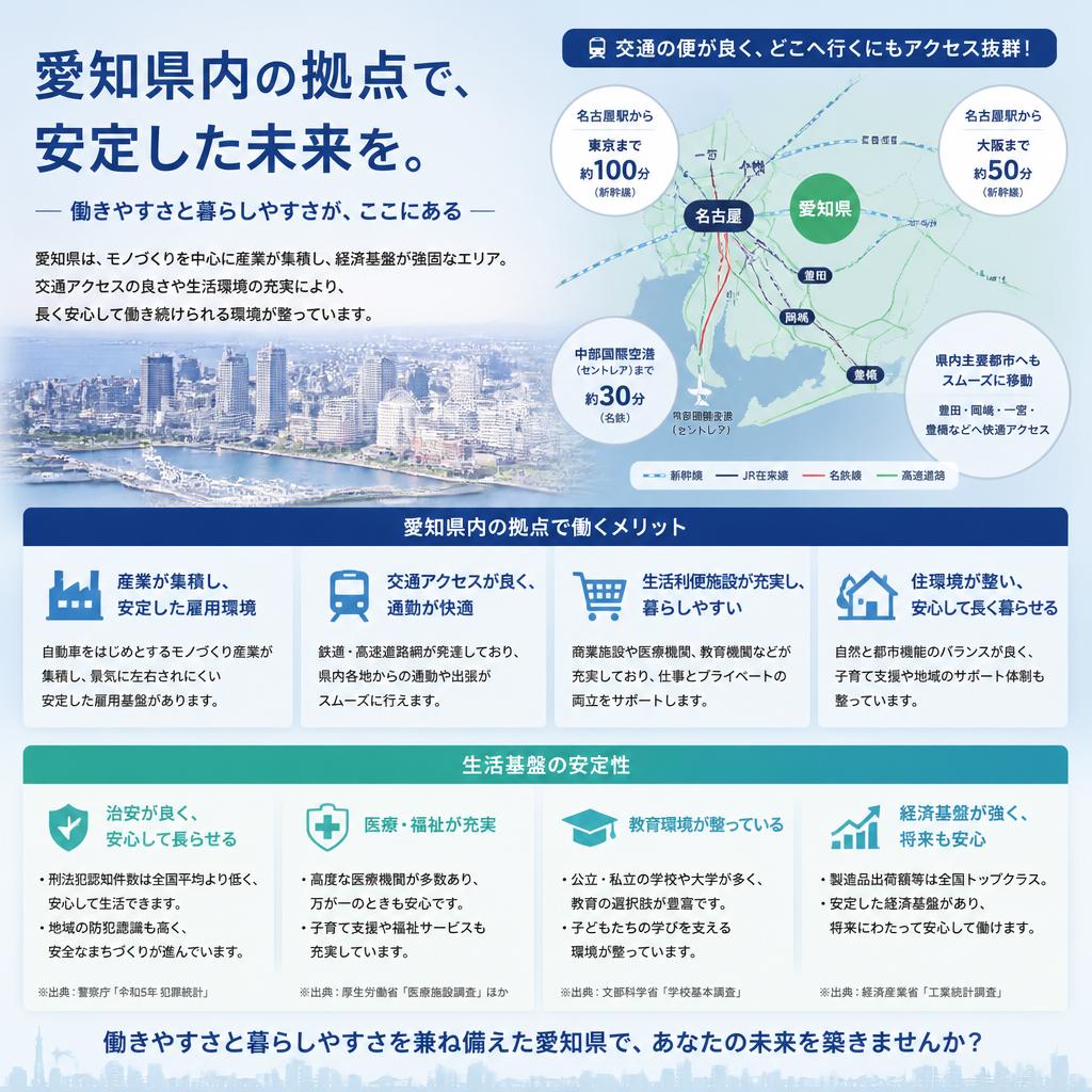 愛知県の好立地で働くメリット