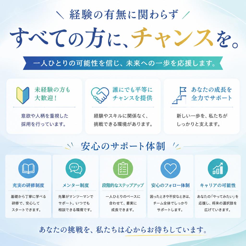 経験者も未経験者も大歓迎!