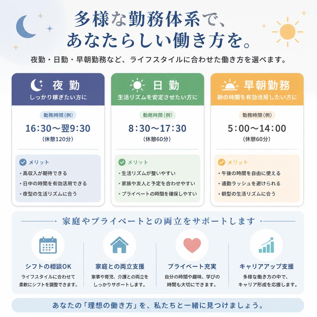 柔軟な勤務体系でライフスタイルに合わせた働き方
