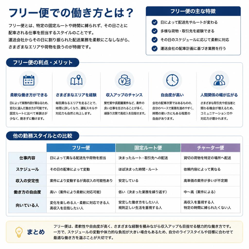 フリー便の特徴