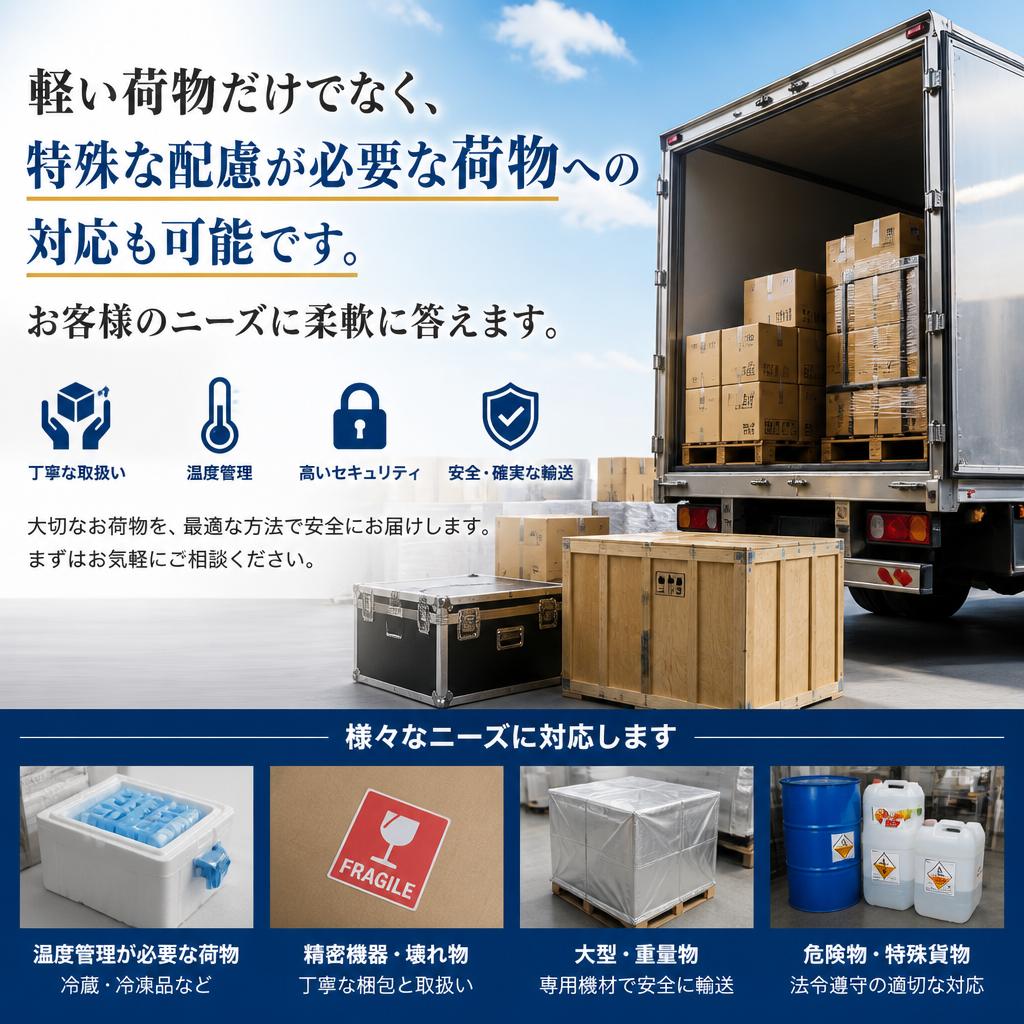 さまざまな荷物への対応力