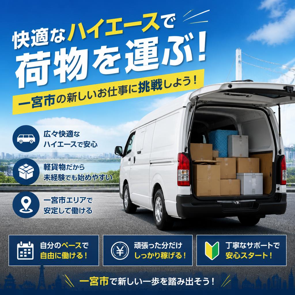 快適なハイエースで荷物を運ぶ！一宮市の新しいお仕事に挑戦しよう！