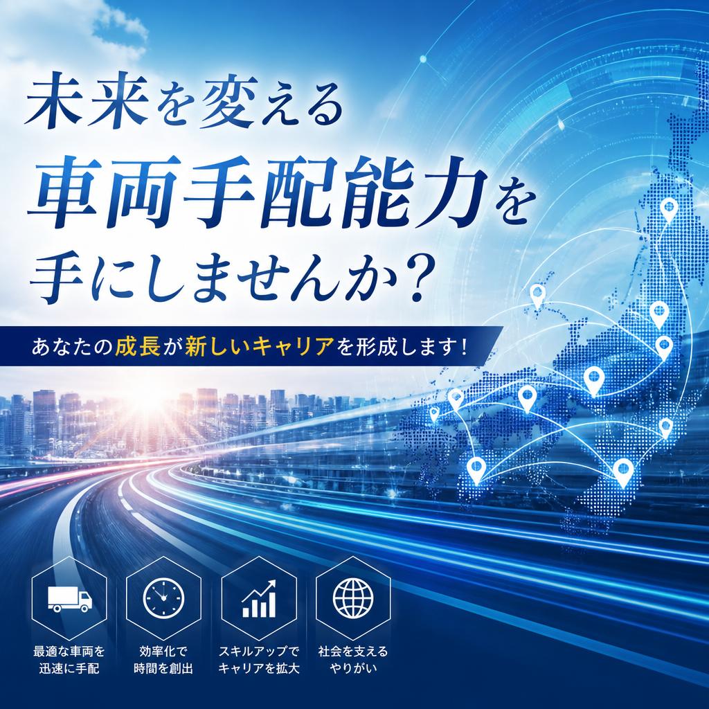 未来を変える車両手配能力を手にしませんか？あなたの成長が新しいキャリアを形成します！