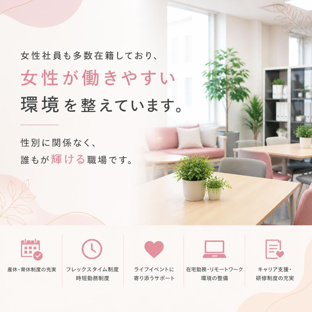 女性も活躍中！働きやすい環境が整備