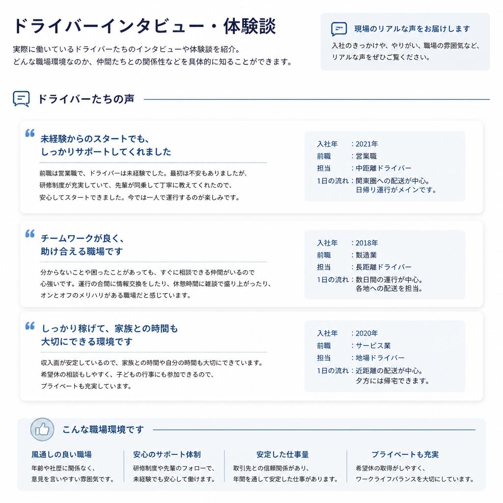 働く仲間のリアルな声