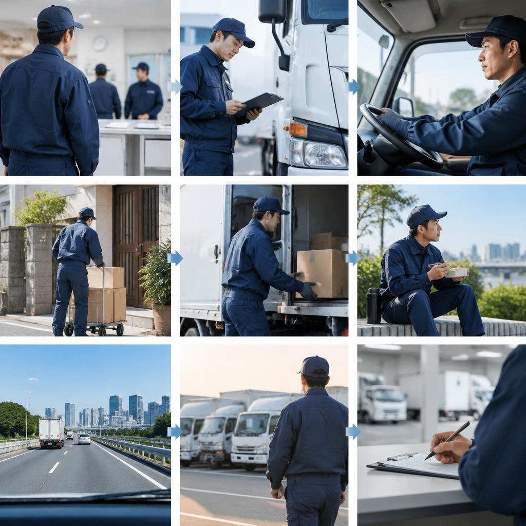 出発から帰庫まで、7時間の運行スケジュールをチェック
